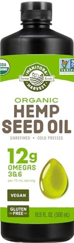 Manitoba Harvest Organic Hemp Oil, Cold Pressed, 12g of Omegas 3&6 Per Serving, Non-GMO, 16.9 Fl Oz