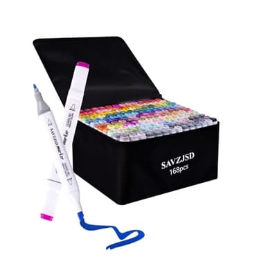 SAVZJSD 168 Colors Alcohol Markers, Dual Tip Markers for Artists or Adults in Coloring, Painting(Fine & Broad)