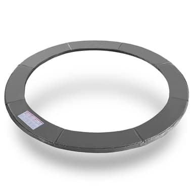 ExacMe Upgraded Double-Sided Trampoline Pad 8 10 12 14 15 16ft, Replacement Safety Spring Cover Round, Waterproof Tear-Resistant, No Hole for Pole (Grey, 14FT)