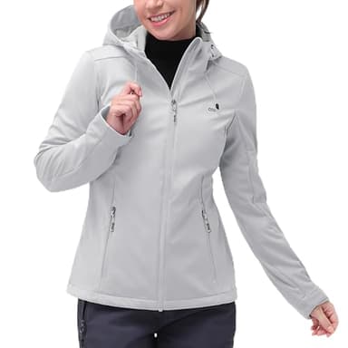 33,000ft Women's Softshell Jacket with Hood Waterproof Lightweight Windbreaker Windproof Rain Shell Jacket for Outdoor Hiking