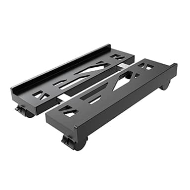 Hovadova Adjustable Mobile CPU Stand, Ventilated Computer Tower Stand with 4 Caster Wheels Fits Most PC Tower, Under Desk CPU Holder PC Floor Cart Computer Riser for Students and Gamers (Black)