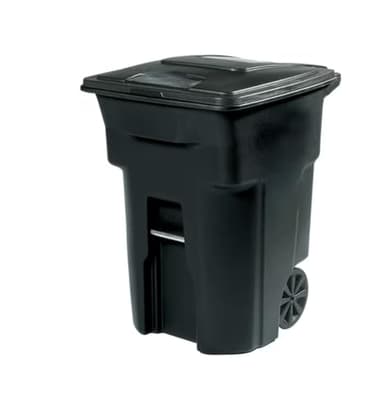 96 Gallon Rolling Trash Can with Hinged Lid, Extra Large Outdoor Garbage Bin with Wheels, Easy Move Plastic Waste Container for Curbside Pickup, Garage Storage and High-Volume Cleanup