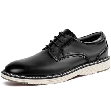 Men's Casual Dress Shoes Comfortable Business Casual Dress Sneakers for Men Lightweight Oxford Derby Shoes for Work Office Standing All Day Walking（Black+Brown）,Black,9