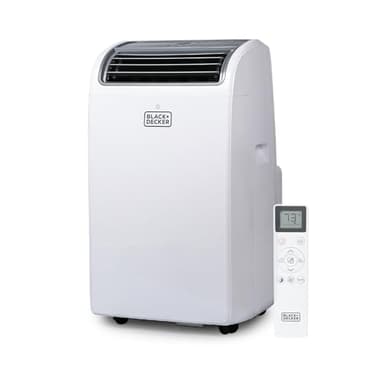 BLACK+DECKER Portable Air Conditioner,14,000 BTU Cooling, 12,000 BTU Heating for Rooms up to 700 Sq. Ft., Smart AC Unit with Follow Me Remote, BPACT14HWT, White