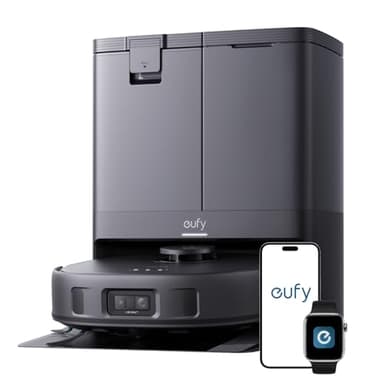 eufy X10 Pro Omni Robot Vacuum and Mop Combo, 8,000 Pa, Dual Mops with 12 mm Auto-Lift and Carpet Detection, AI Obstacle Avoidance, Auto Mop Washing&Drying, Self-Emptying, Self-Refilling