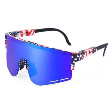 Youth Baseball Pit Viper Sunglasses Men and Women Polarised Sports Sunglasses TR90 Adjustable Cycling Glasses Driving Running (C1)