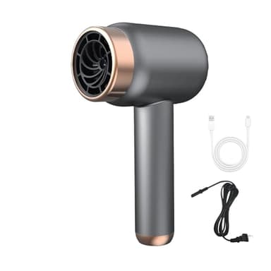Cordless Hair Dryer for Women with Battery, Rechargeable Blow Dryer, Rechargeable Hair Dryer with USB Charging Cold Hot Wind Wireless Hair Dryers with Battery for Travel Camping (Grey B)