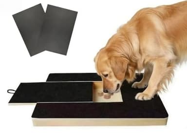 Solid Pine Wood Stress Free Dog Nail Scratchs Pad,Dog Scratch Board with Treat Box,Calming Nail Trim Pad,Dog Nail Trimming Board,Works for Dogs and Cats（Equipped with 2 Spare Sandpapers.）