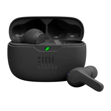 JBL Vibe Beam - True Wireless JBL Deep Bass Sound Earbuds, Bluetooth 5.2, Water & Dust Resistant, Hands-Free Call with VoiceAware, Up to 32 Hours of Battery Life (Black)