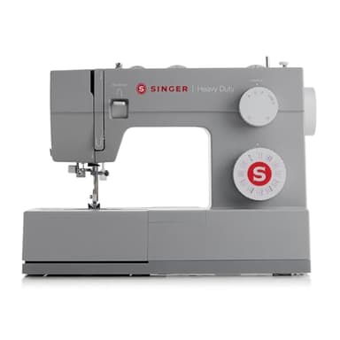SINGER® Heavy Duty 4452 (Grey) High Speed Sewing Machine + Accessories | 32 Built-In Stitches Deliver 110 Stitch Applications | 50% More Power for Thick Fabrics, 1100 Stitches/Min, 1-Step Buttonhole