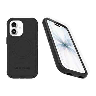 OtterBox iPhone 17 (Only) Bundle: Defender Series Case & Screen Protector - Black - Case Only - Snaps on MagSafe - Tough - Rugged & Durable