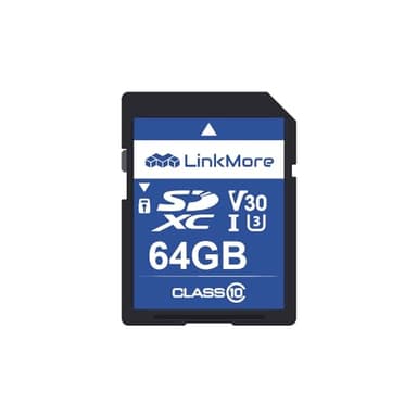 LinkMore 64GB Full-Size SD Card, SDXC Compatible with DSLR Camera 4K Video, PC, UHS-I, U3, V30, Class 10, Read Speed Up to 90MB/s, Write Speed Up to 50MB/s