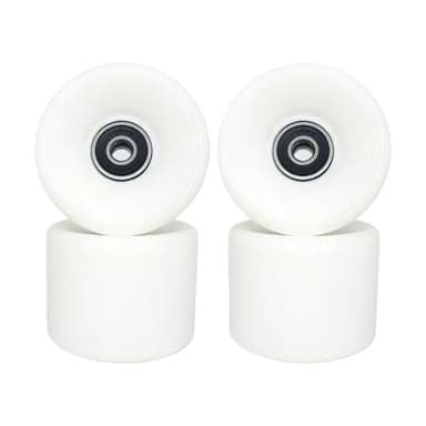 VORTRACK Skateboard Wheels with Bearings, 60mm 88A Hardness, Set of 4 (White)