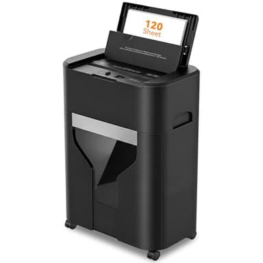 QUIETLEMON 120-Sheet Auto Feed Paper Shredder, 40 Min Non-Stop, Shredders for Home Office Heavy Duty, P-4 Ultra Security Shredder for Home Office, Cross-Cut with Wheels, 5.28 Gal Bin, <63 dB (OL287)