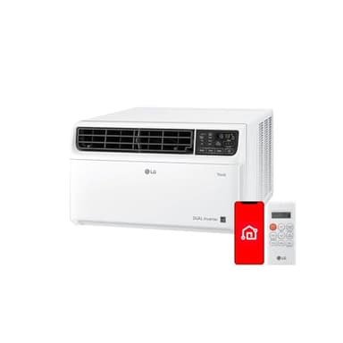 LG 14,000 BTU DUAL Inverter Smart Window Air Conditioner, 115V, Cools 800 Sq. Ft. for Bedroom, Living Room, Apartment, Quiet Operation, ENERGY STAR®, works with LG ThinQ, Amazon Alexa and Hey Google
