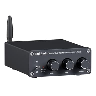 Fosi Audio BT20A Bluetooth Stereo Amplifier, 2 Channel Home Audio Component Amplifiers for Passive Speakers, Mini Class D Amp Receiver 200W for Indoor/Outdoor/Garage/Ceiling/Bookshelf Speaker
