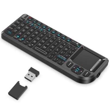 Mini Keyboard with Touchpad, Mini Bluetooth Keyboard, 2.4G Ultra-Thin Handheld Wireless Portable, Suitable for PC/Tablet/TV/Smartphone, Suitable for Travel, Office and Home Use，Rechargeable