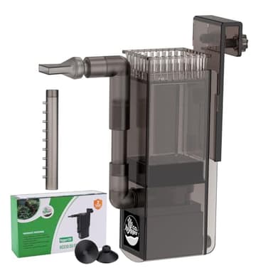 Hygger CO2 Aquarium Surface Skimmer up to 50 Gallon Aquariums, 132GPH Flow Skimmer with Dual Outlet & Wave Maker Function, 6W