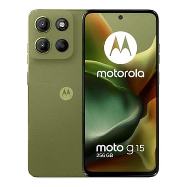 Motorola Moto G15 4G LTE (XT2521-2) 4+256GB Dual Sim | GSM Unlocked | International Model | for T-Mobile, Metro PCS, Mint & Tello - (Green)