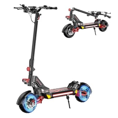 HLOIE V2 5600W Dual Motor Electric Scooter for Adults, 48V26AH Lithium Battery, Up to 45MPH, 55 Miles Range, Dual Suspension, Dual Brakes, 3 Speed Modes, LCD Display – Off-Road Folding E Scooter