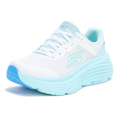 Skechers Women's Max Cushioning Endeavour Canova Sneaker, White/Light Blue, 8.5