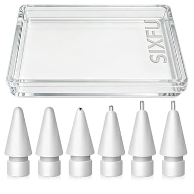 SIXFU Upgraded Tips for Apple Pencil, Mix Replacement Pencil Tips for Apple Pencil 2nd/ 1st Gen/USB-C/Pencil Pro Tips(6 PCS)