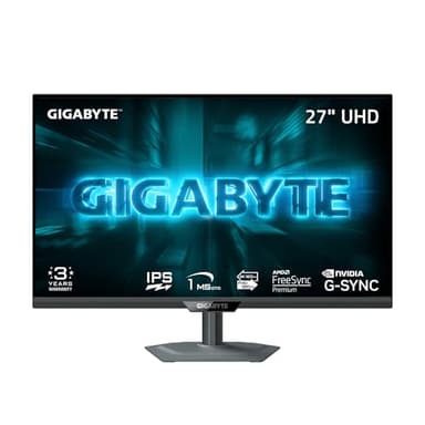 GIGABYTE - G27U - 27" SS IPS Dual Mode Gaming Monitor - UHD 3840x2160-4K 160Hz/FHD 320Hz - 1ms GTG - AMD FreeSync Premium, G-SYNC Compatible - HDMI, DP - Ergonomic Stand - Black - 3 Year Warranty