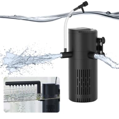 Devopet Aquarium Filter for 10-20 Gallon Tanks, Internal Fish Tank Filter, Submersible Turtle Tank Filter, with Aeration/Rainfall Modes and Dual Water Outlet
