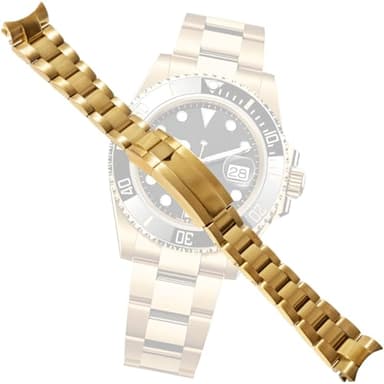 hengfento2 Oyster Watch Band Replacement For Rolex Datejust,Submariner,Gmt 16610 16800 20Mm (Shiny Center Gold)