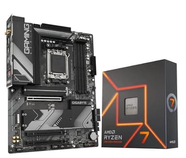 INLAND AMD Ryzen 7 7700X CPU Processor with GIGABYTE B650 Gaming X AX V2 Motherboard (AM5, ATX, DDR5, USB 3.2 Gen2x2 Type-C, Wi-Fi 6E), Soly by Micro Center