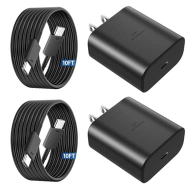 45W USB C Super Fast Charger Type C Charger Fast Charging Android Phone Charger Block with 10FT Type C Charging Cable for Samsung Galaxy S26 Ultra/S26/S26+/S25/S25 Ultra/S25+/S24 Ultra/S23 Ultra/S22