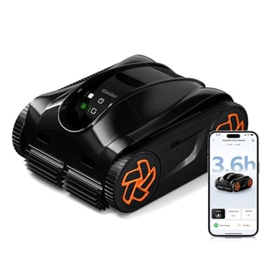 iGarden Robotic Pool Cleaner K Series, Cordless Pool Vacuum Robot for Inground & Above Ground Pools, Smart Navigation, Touchscreen, Self-Parking, Cleans Floor, Wall & Waterline, 220 Min