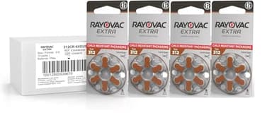 Rayovac Size 312 Extra Advanced Mercury Free Hearing Aid Batteries (80 Batteries)