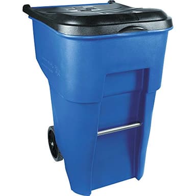 Rubbermaid Commercial Products BRUTE Rollout Trash/Garbage Can/Bin with Wheels, 95 Gal, Blue, for Restaurants/Hospitals/Offices/Back of House/Warehouses/Home