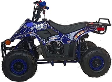 HHH ATV Boulder 110B1 Gas 110cc ATV for Kids Quads Youth ATV Quad ATVs Fully Automatic Children 4 Wheeler (Blue Spider Color)