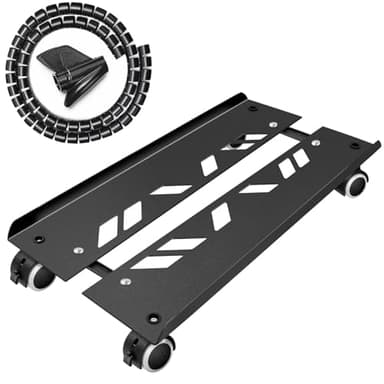 Seloom Computer Tower Stand, Adjustable PC Stand, Heavy-Duty Mobile CPU Tower Holder with Rolling Caster Wheels, Fits Most Gaming Desk Floor