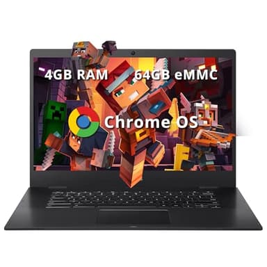 ASUS CX1500CNA Chromebook 15.6" HD Laptop, Intel Celeron N3350 Processor, 4GB RAM, 64GB eMMC Flash Memory, Intel HD Graphics, HD Webcam, Stereo Speakers, Chrome OS, Black, (renewed)