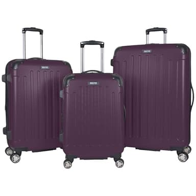 Kenneth Cole REACTION Renegade Luggage Expandable 8-Wheel Spinner Lightweight Hardside Suitcase, Midnight Plum, 3-Piece Set (20"/24"/28")