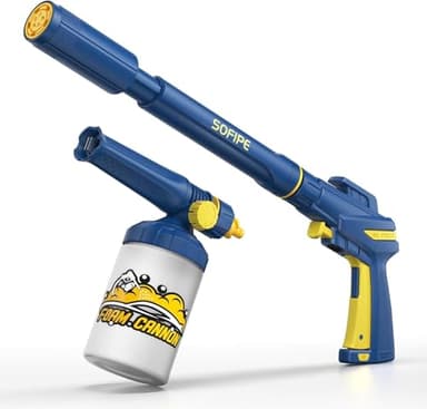 SOFIPE 5-in-1 Pressure Washer Gun with Foam Cannon, Built-in 5 Spray Nozzles, M22-14 & M22-15 Adapters, 3/8" Quick-Connect Adapter – Power Washer Gun for Car & Home Cleaning