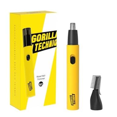 Gorilla Technique Nose Ear Hair Trimmer for Men, 10,000RPM 2 in 1 Nose & Eyebrow, USB-C Rechargeable Battery, Waterproof Heads, Korean, 2 Heads