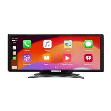 Car and Driver IntelliDash Pro X10, 10" Wireless Apple CarPlay & Android Auto Display, Portable Touchscreen Car Stereo w/Bluetooth, GPS Navigation, FM/AUX, Backup Camera Compatible for Cars & Trucks