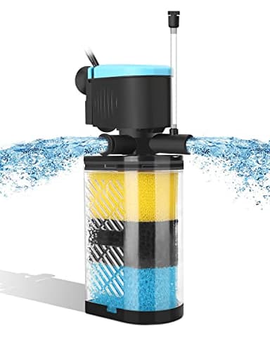 AquaMiracle Aquarium Filter 3-Stage in-Tank Filter Internal Fish Tank Filter Turtle Filter for 40-70 Gallon Fish Tanks with Dual Water Outlet & Aeration