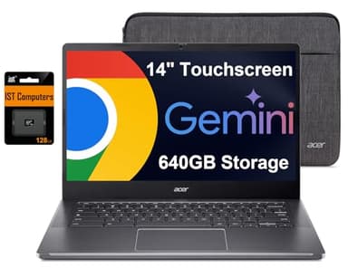 Acer Chromebook Plus 514 Laptop w/Google AI (14" FHD Touchscreen, Intel 8-Core i3-N305, 8GB RAM, 640GB Storage) for Education, K12, Students, Business, 11-Hr Long Battery Life, 1080p Webcam, Chrome OS