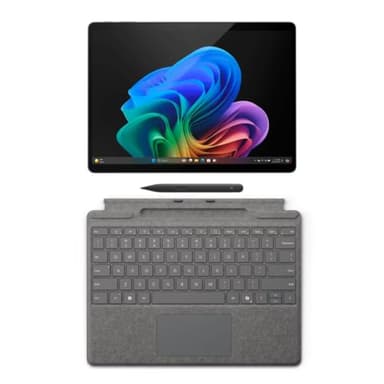 Microsoft Surface Pro 11 Copilot PC Bundle, 13" 2.8K Touchscreen Tablet with Platinum Pro Keyboard & Slim Pen, Snapdragon X Plus, 16GB RAM, 1TB SSD, Win 11 Pro, Black
