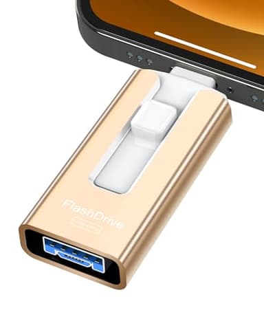 USB Flash Drive 512GB, Photo Stick Memory External Data Storage Thumb Drive Compatible for Phone, Pad, Android, PC and More Devices (Gold)