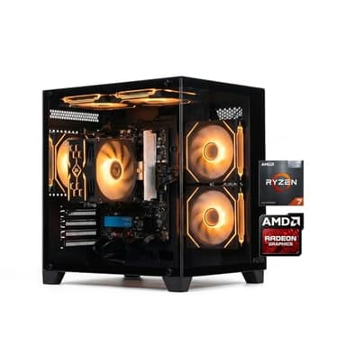 ALCPOK Gaming PC Desktop, AMD Ryzen 7 5700G 3.8GHz, 16GB DDR4 3200MHz RAM, 1TB NVMe SSD, 550W Bronze Power Supply, ARGB Fans,Tower Computer for Office,Photo Editing