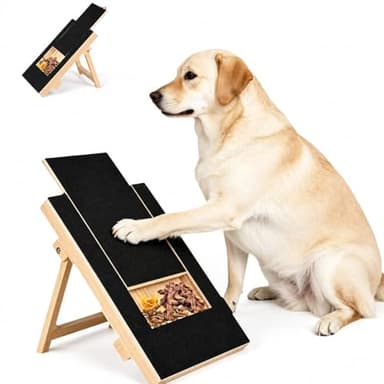 VEADONS Dog Nail Scratch Board with Treat Box – Durable Scratch Pad for Dogs and Cats, Calming Dog Nail File Board Scratch Buddy, Includes 2 Spare Sandpapers, Indoor Nail Trim Board (with Bracket)