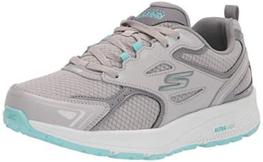Skechers Women's Go Run Consistent Sneaker, Gray/Turquoise, 8