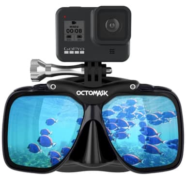 OCTOMASK - Scuba Mask w/Mount for All GoPro Hero Cameras for Scuba Diving, Snorkeling, Freediving (Black)…