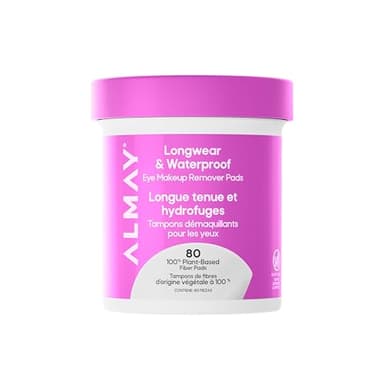 Almay Makeup Remover Pads, Longwear & Waterproof, Hypoallergenic, Fragrance-Free, Dermatologist & Ophthalmologist Tested (Packaging May Vary), 80 count